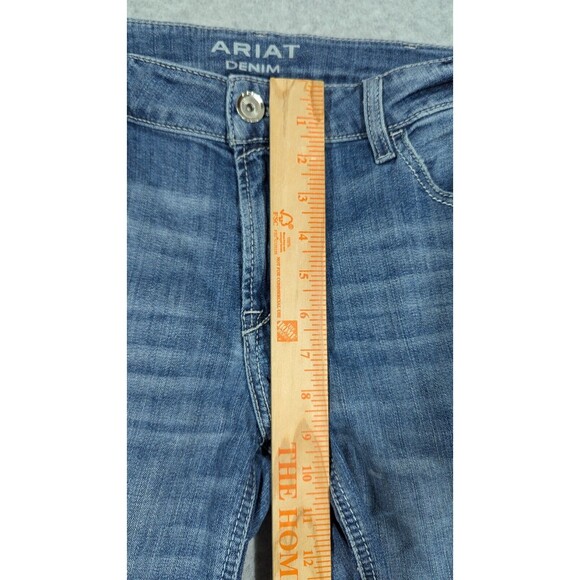 Ariat Denim Women Jeans 32Rx31 Trouser Boot Leg Raw Frayed Hems Light Wash - Picture 12 of 15